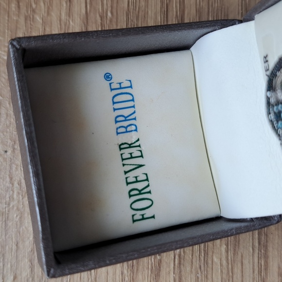 Forever Bride 1/3 CCTW Teal Ring and Band - Picture 9 of 10